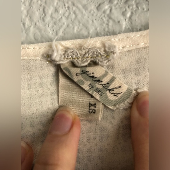 GIMMICKS by BKE buckle brand XS cream ivory lace long sleeve lined top blouse - Picture 4 of 7